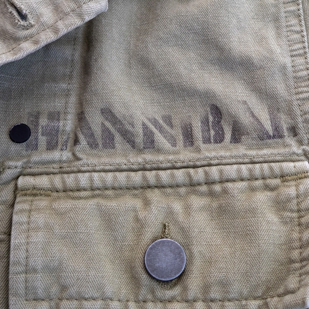 RA-RE Rag Recycle Rag Restyle Military Jacket Mens Slim L Distressed Italy - Picture 9 of 12